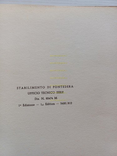 Piaggio Ape C AC2 1959 catalogo ricambi originale