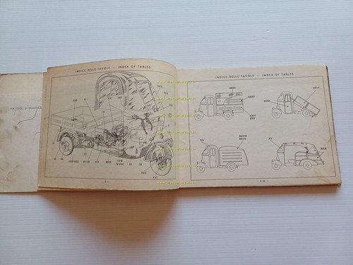 Piaggio Ape C AC2 1959 catalogo ricambi originale