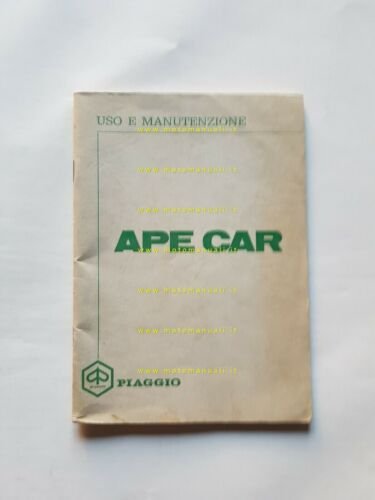 Piaggio APE CAR 1972 manuale uso manutenzione motocarro originale 3 …