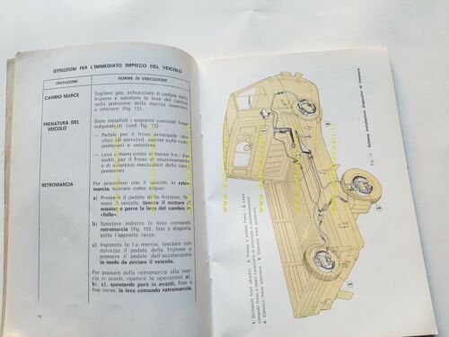Piaggio APE CAR 1972 manuale uso manutenzione motocarro originale 3 …