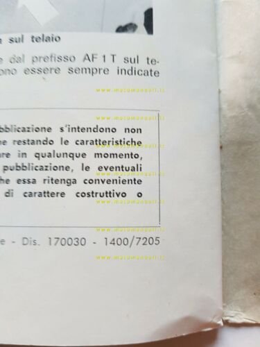 Piaggio APE CAR 1972 manuale uso manutenzione motocarro originale 3 …