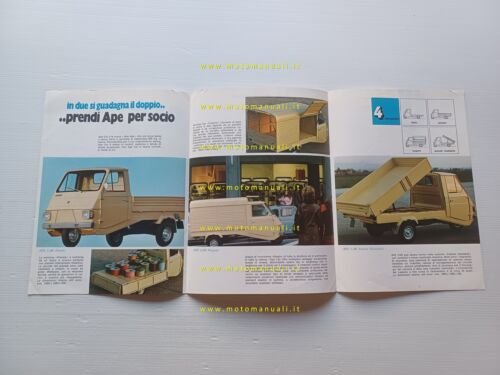 Piaggio Ape Car 1976 motocarro depliant italiano originale