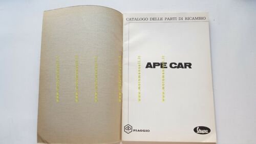 Piaggio Ape Car motocarro 1972 catalogo ricambi originale spare parts …