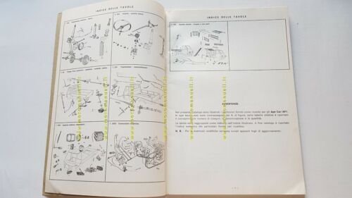 Piaggio Ape Car motocarro 1972 catalogo ricambi originale spare parts …
