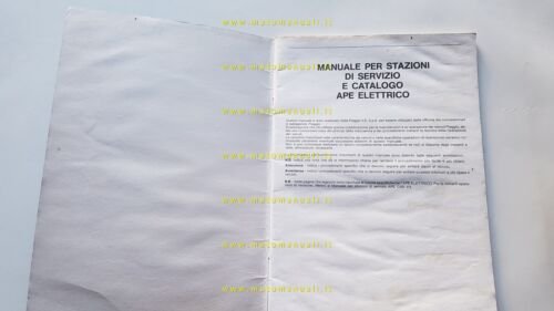 Piaggio Ape Elettrico 1990 manuale officina + catalogo ricambi originale