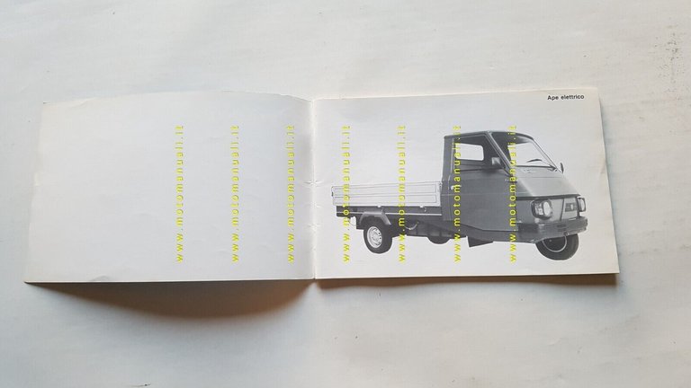 Piaggio Ape Elettrico manuale uso manutenzione libretto originale