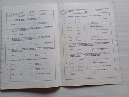 Piaggio Ape MAX Diesel AFD3T 1988 VARIANTI catalogo ricambi originale