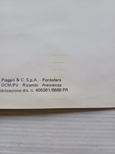 Piaggio Ape MAX Diesel AFD3T 1988 VARIANTI catalogo ricambi originale