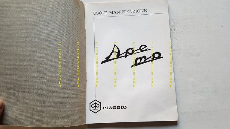Piaggio Ape MP 1967 manuale uso manutenzione libretto originale