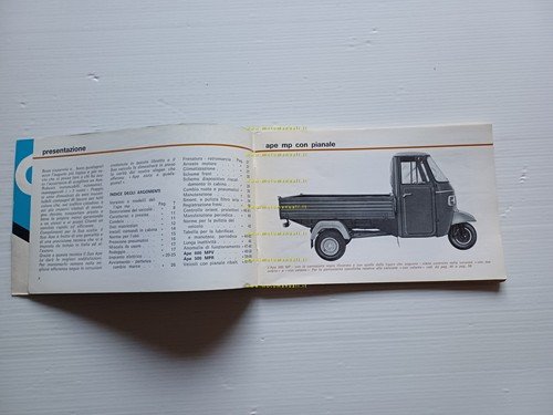 Piaggio Ape MP 1977 manuale uso manutenzione libretto istruzioni originale