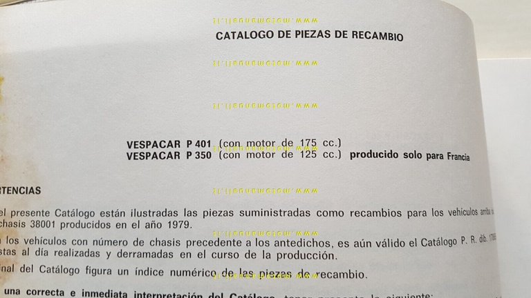 Piaggio Ape P 401-Vespacar P 350 1979 catalogo ricambi motocarro …