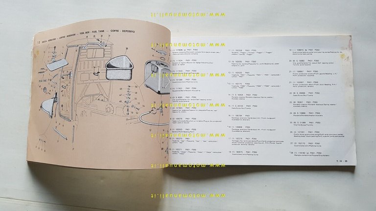 Piaggio Ape P 401-Vespacar P 350 1979 catalogo ricambi motocarro …