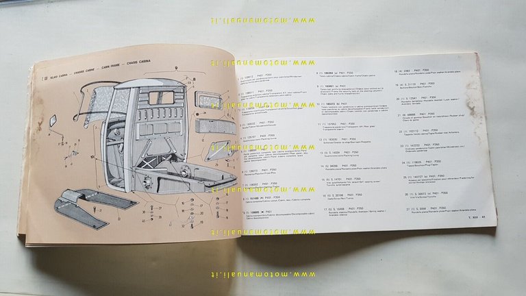 Piaggio Ape P 401-Vespacar P 350 1979 catalogo ricambi motocarro …