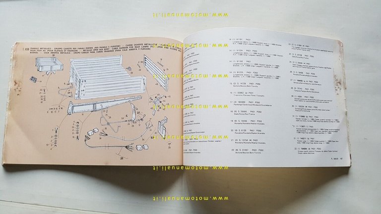 Piaggio Ape P 401-Vespacar P 350 1979 catalogo ricambi motocarro …