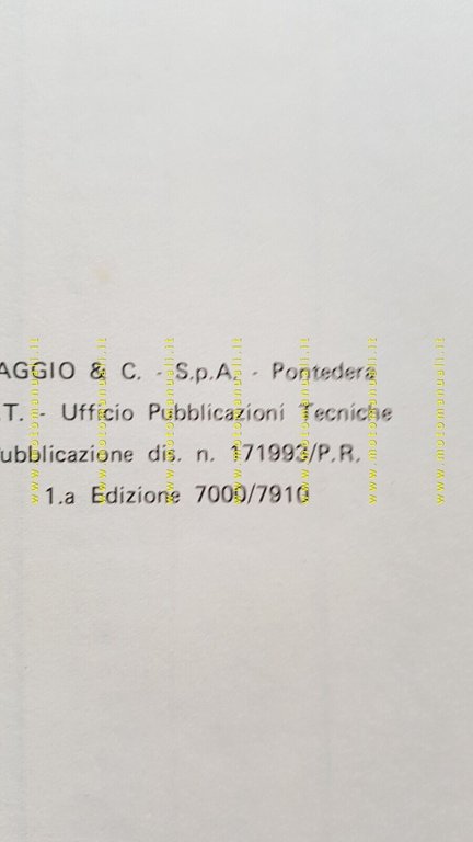 Piaggio Ape P 401-Vespacar P 350 1979 catalogo ricambi motocarro …