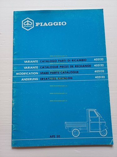 Piaggio Ape P 50 TL6T 1991 VARIANTI catalogo ricambi originale