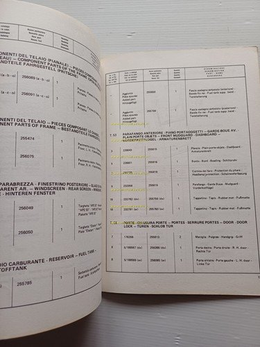 Piaggio Ape P 50 TL6T 1991 VARIANTI catalogo ricambi originale