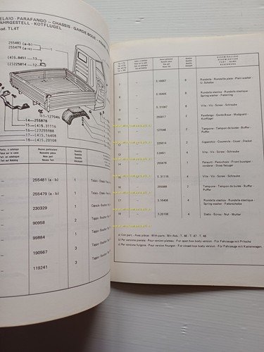 Piaggio Ape P 50 TL6T 1991 VARIANTI catalogo ricambi originale