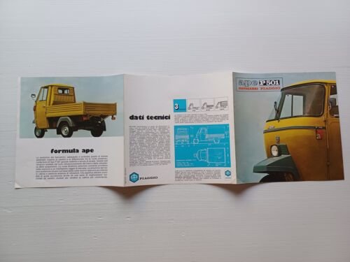 Piaggio Ape P 501 1978 depliant italiano originale