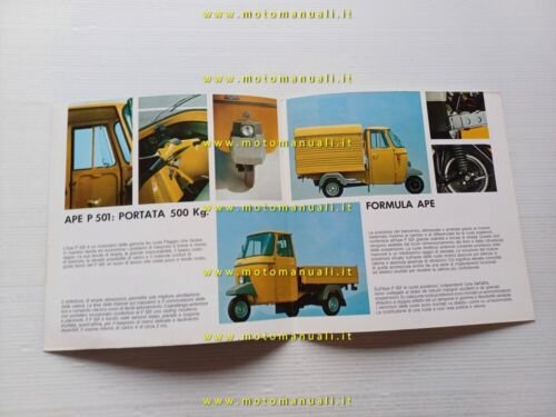 Piaggio APE P 501 1981 depliant originale italiano
