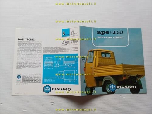 Piaggio APE P 501 1981 depliant originale italiano