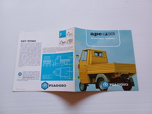 Piaggio APE P 501 1981 depliant originale italiano