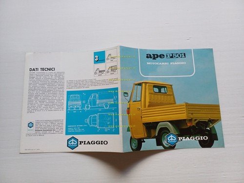 Piaggio APE P 501 1981 depliant originale italiano