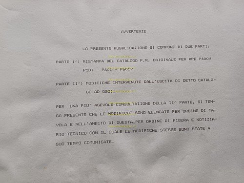 Piaggio Ape P 601 - P 601 V - P …