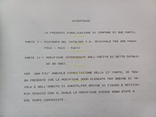 Piaggio Ape P 601 - P 601 V- P 501 …