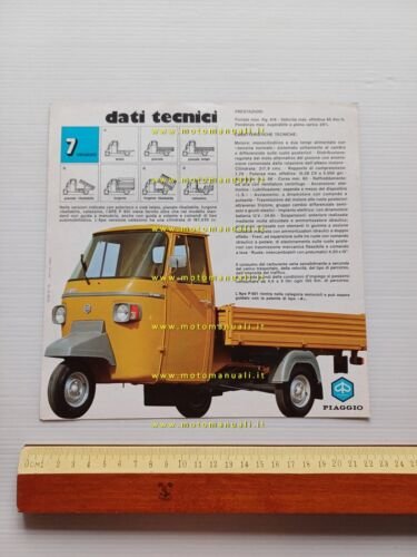 Piaggio Ape P 601 1978 depliant originale italiano