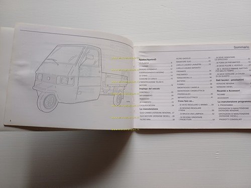 Piaggio Ape TM - TM Diesel 1999 manuale uso manutenzione …