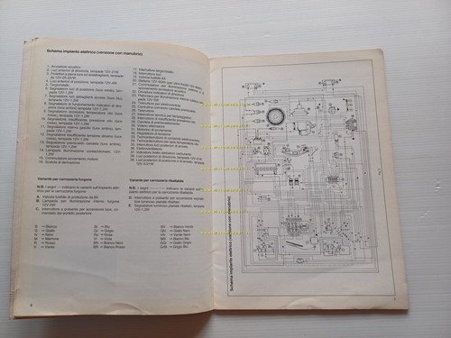 Piaggio APE TM DIESEL 1987 motocarro VARIANTI manuale officina Apecar …
