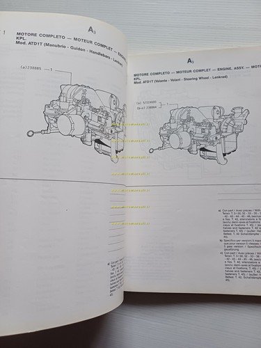 Piaggio Ape TM Diesel ATD1T 1987 catalogo ricambi originale