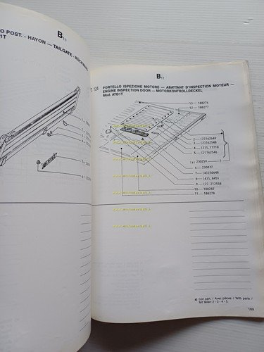 Piaggio Ape TM Diesel ATD1T 1987 catalogo ricambi originale