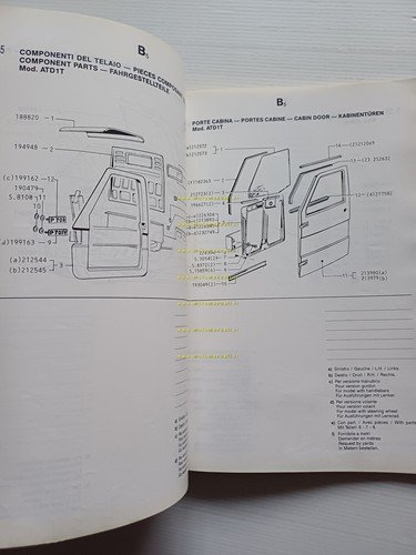 Piaggio Ape TM Diesel ATD1T 1987 catalogo ricambi originale