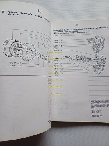 Piaggio Ape TM Diesel ATD1T 1987 catalogo ricambi originale