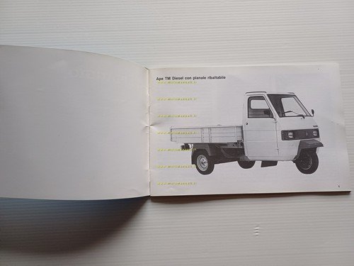 Piaggio Ape TM Diesel manuale uso manutenzione libretto istruzioni originale