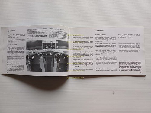 Piaggio Ape TM Diesel manuale uso manutenzione libretto istruzioni originale