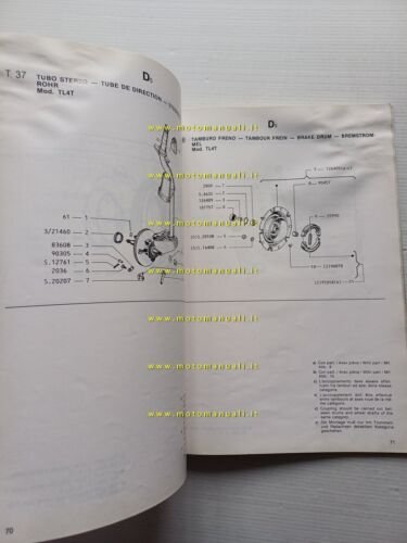 Piaggio Ape TM P 50 TL4T 1986 catalogo ricambi originale