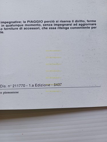 Piaggio Ape TM P 703 1984 manuale uso manutenzione libretto …