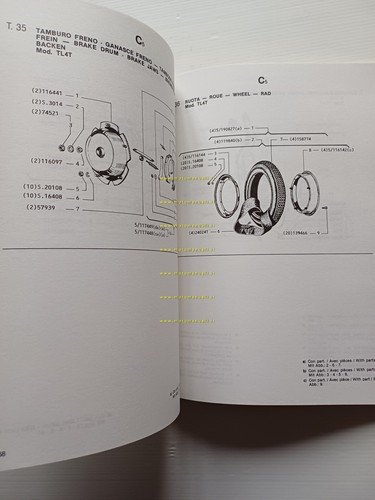 Piaggio Ape TM P50 TL4T 1990 catalogo ricambi originale