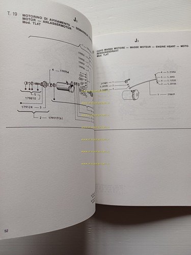 Piaggio Ape TM P50 TL4T 1990 catalogo ricambi originale
