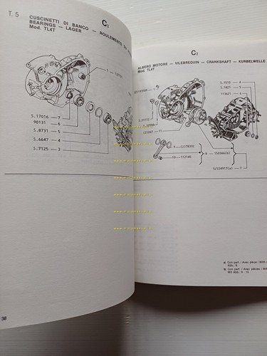 Piaggio Ape TM P50 TL4T 1990 catalogo ricambi originale