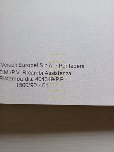 Piaggio Ape TM P50 TL4T 1990 catalogo ricambi originale