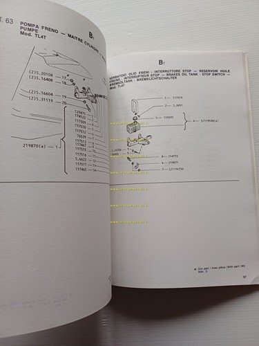 Piaggio Ape TM P50 TL4T 1990 catalogo ricambi originale