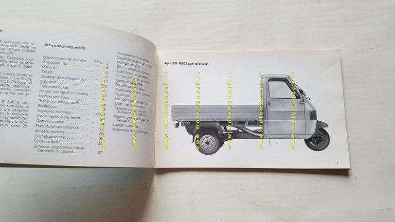 Piaggio APE TM P602 1982 manuale uso manutenzione libretto originale
