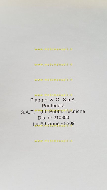 Piaggio APE TM P602 1982 manuale uso manutenzione libretto originale