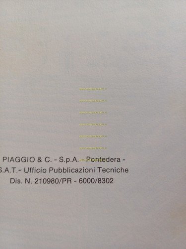Piaggio APE TM P602 1983 motocarro VARIANTI manuale officina originale