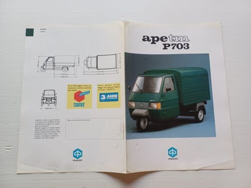 Piaggio Ape TM P703 anni 90 depliant originale ITALIANO motocarro