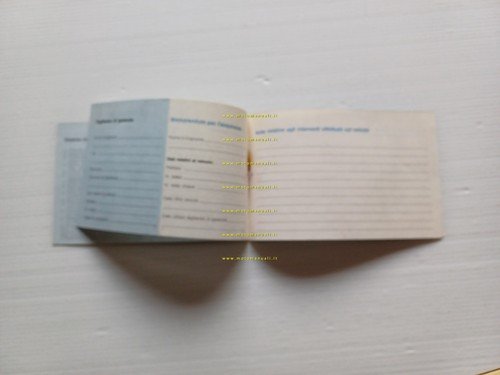 Piaggio Ape tutti modelli libretto tessera garanzia anni '80 originale